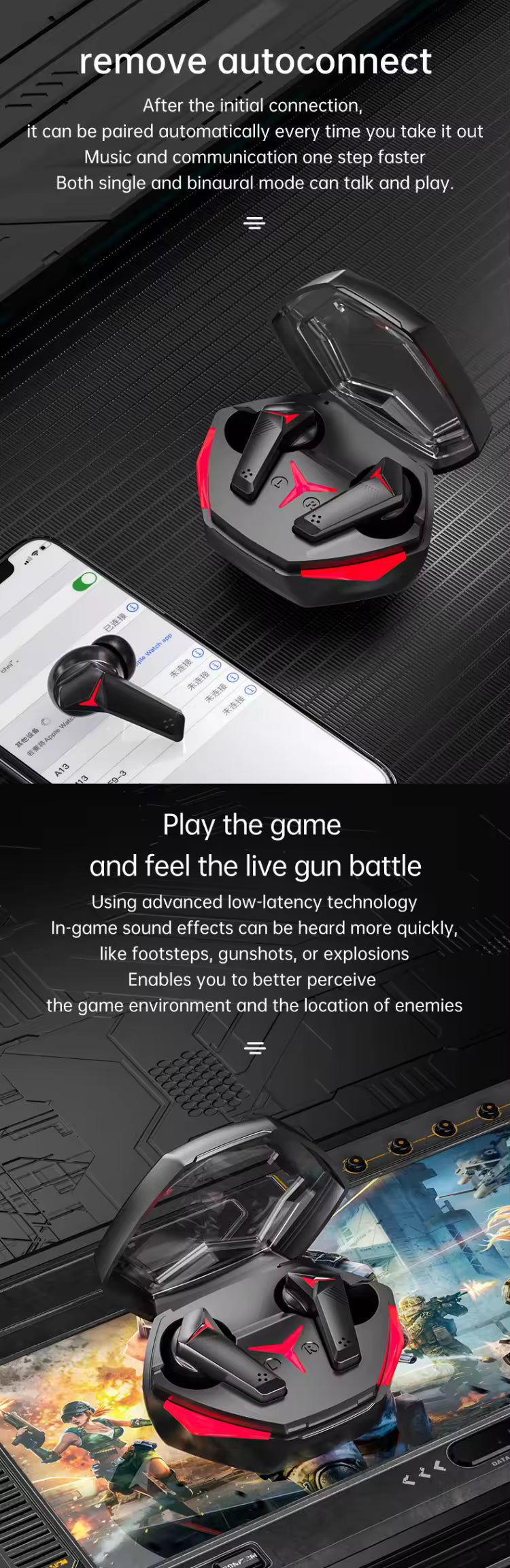"Somic Stincoo GX501 Gaming Bluetooth Earbuds